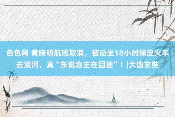 色色网 黄晓明航班取消，被动坐18小时绿皮火车去漠河，真“东说念主在囧途”！|大唐玄奘