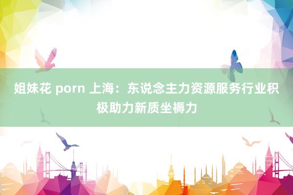姐妹花 porn 上海：东说念主力资源服务行业积极助力新质坐褥力
