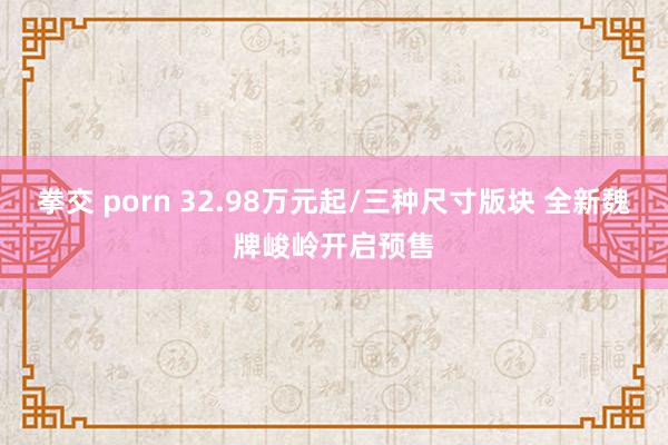 拳交 porn 32.98万元起/三种尺寸版块 全新魏牌峻岭开启预售