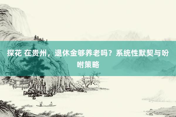 探花 在贵州，退休金够养老吗？系统性默契与吩咐策略