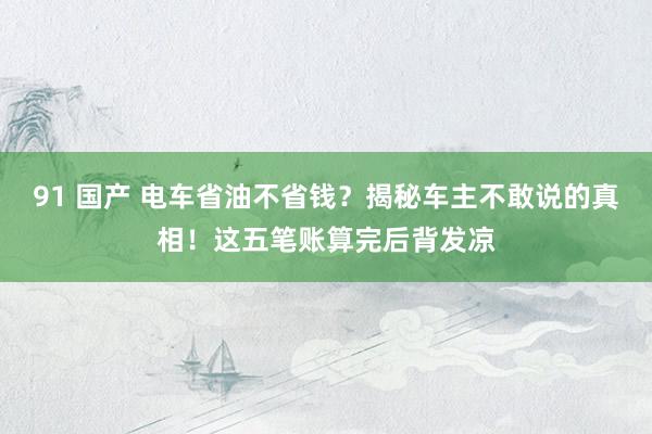 91 国产 电车省油不省钱？揭秘车主不敢说的真相！这五笔账算完后背发凉