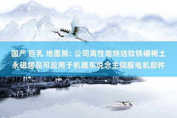 国产 巨乳 地面熊: 公司高性能烧结钕铁硼稀土永磁居品可应用于机器东说念主伺服电机部件